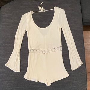 PacSun Cream Open Back Romper